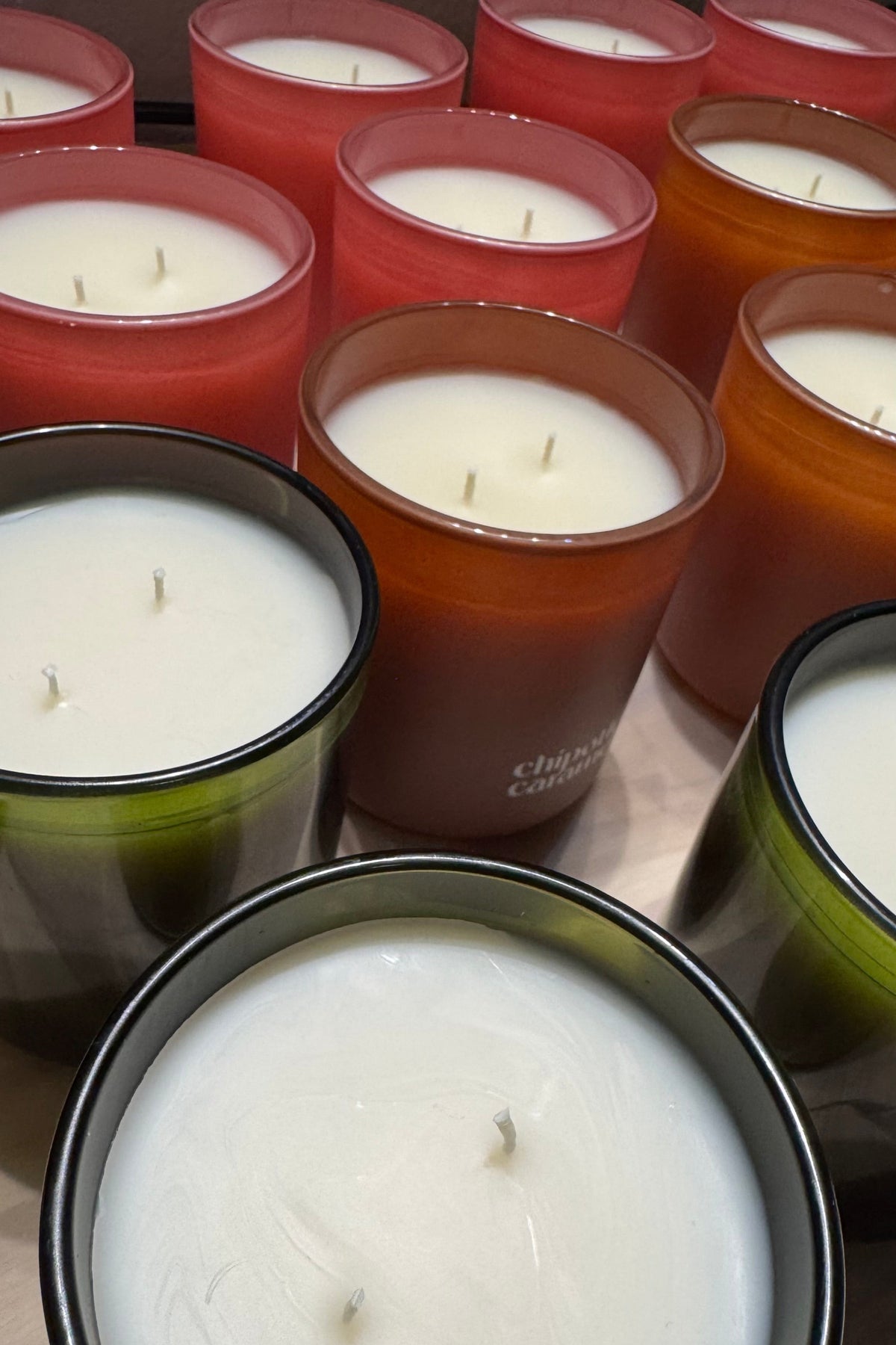 8 ounce double wick colored candles