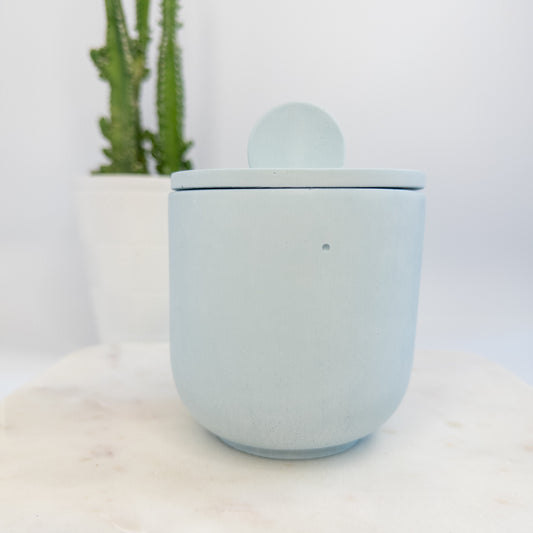 Soft Robin Egg Blue Cement Candle — Choose Your Fragrance