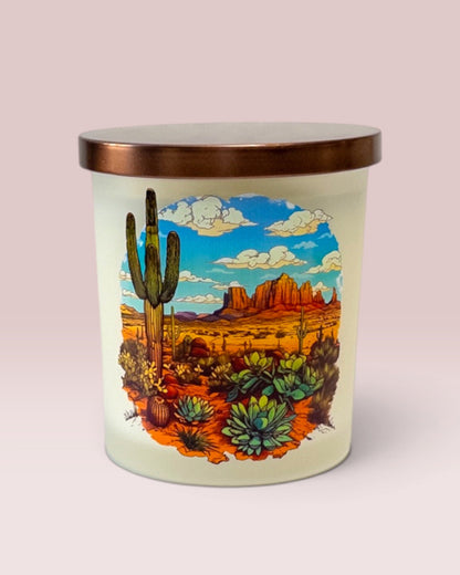 Desert Rain 8 oz Candle with coper lid
