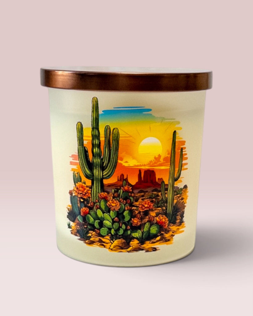Desert Sun 8 oz candle with copper lid