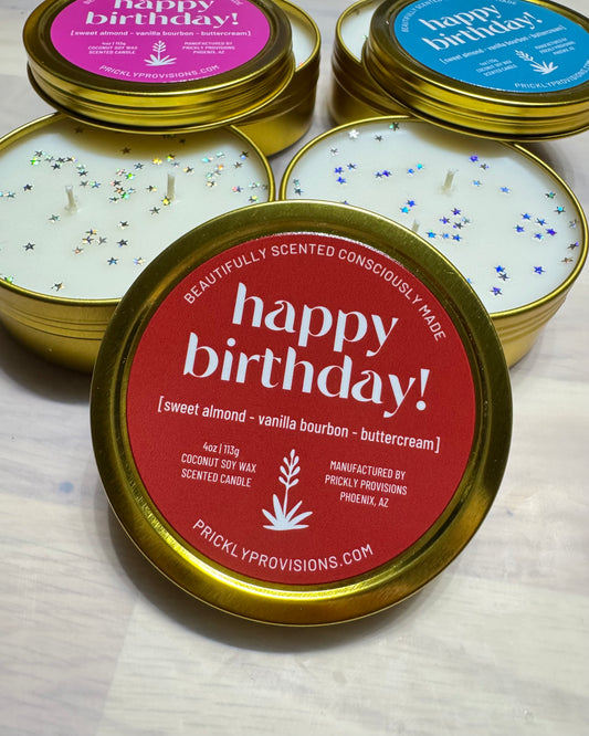 Happy Birthday! 4 oz Travel Tin Candle