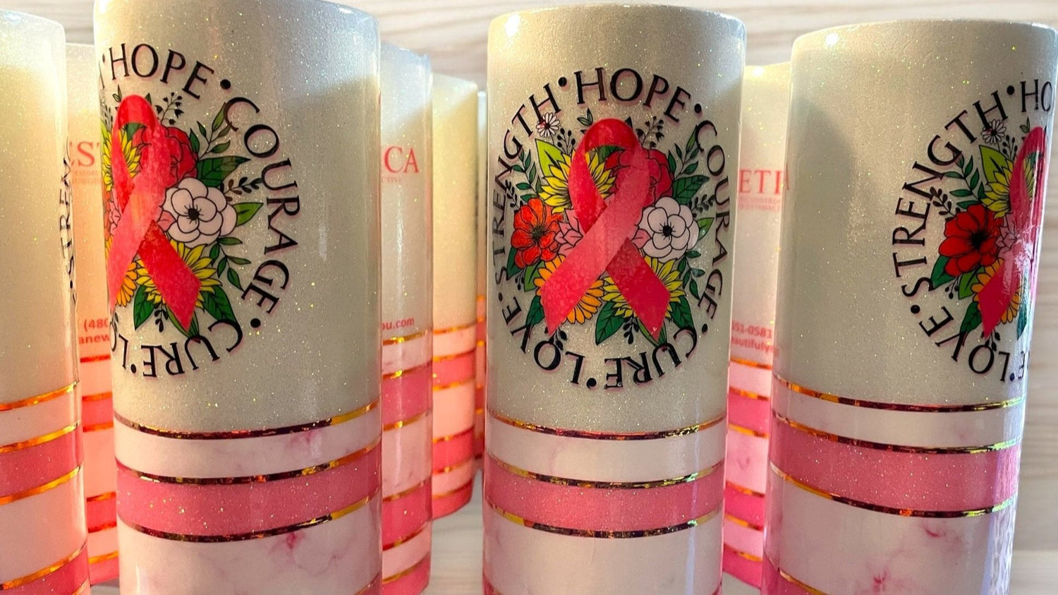 October breast cancer custom tumblers