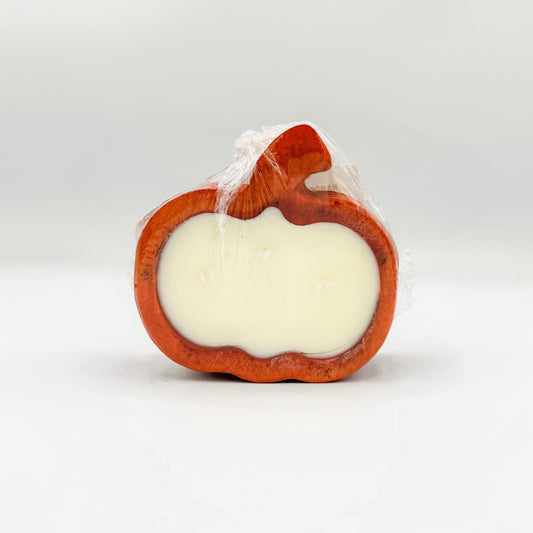 Pumpkin Wooden Dough Bowl Candle Orange Stain Standing