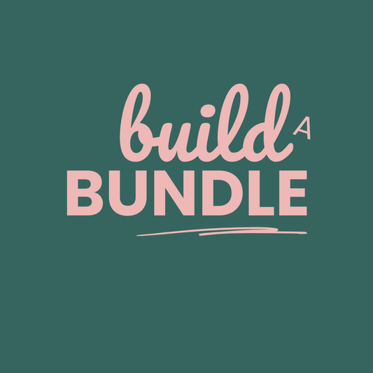Text 'build a BUNDLE' in pink on a green background