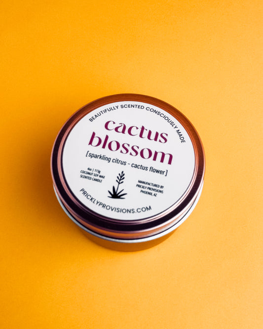 Cactus Blossom 4 oz Copper Tin Candle