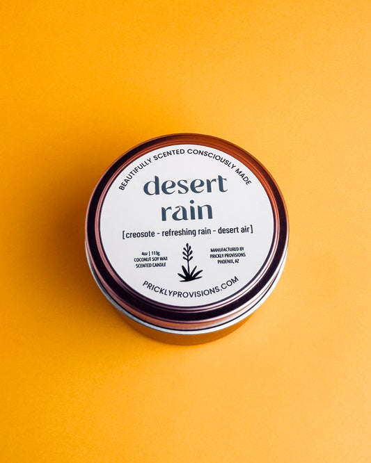 Desert Rain 4 oz Copper Tin Candle